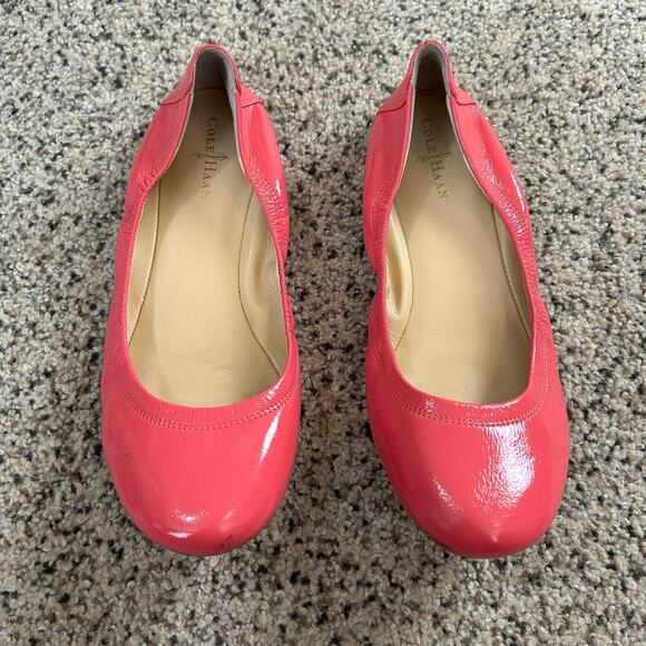 Cole Haan Womens Ballet Flats Size 7 Pink Patent Leather Slip On - Picture 2 of 7